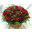 Корзина из роз, кустовой хризантемы и салидаго