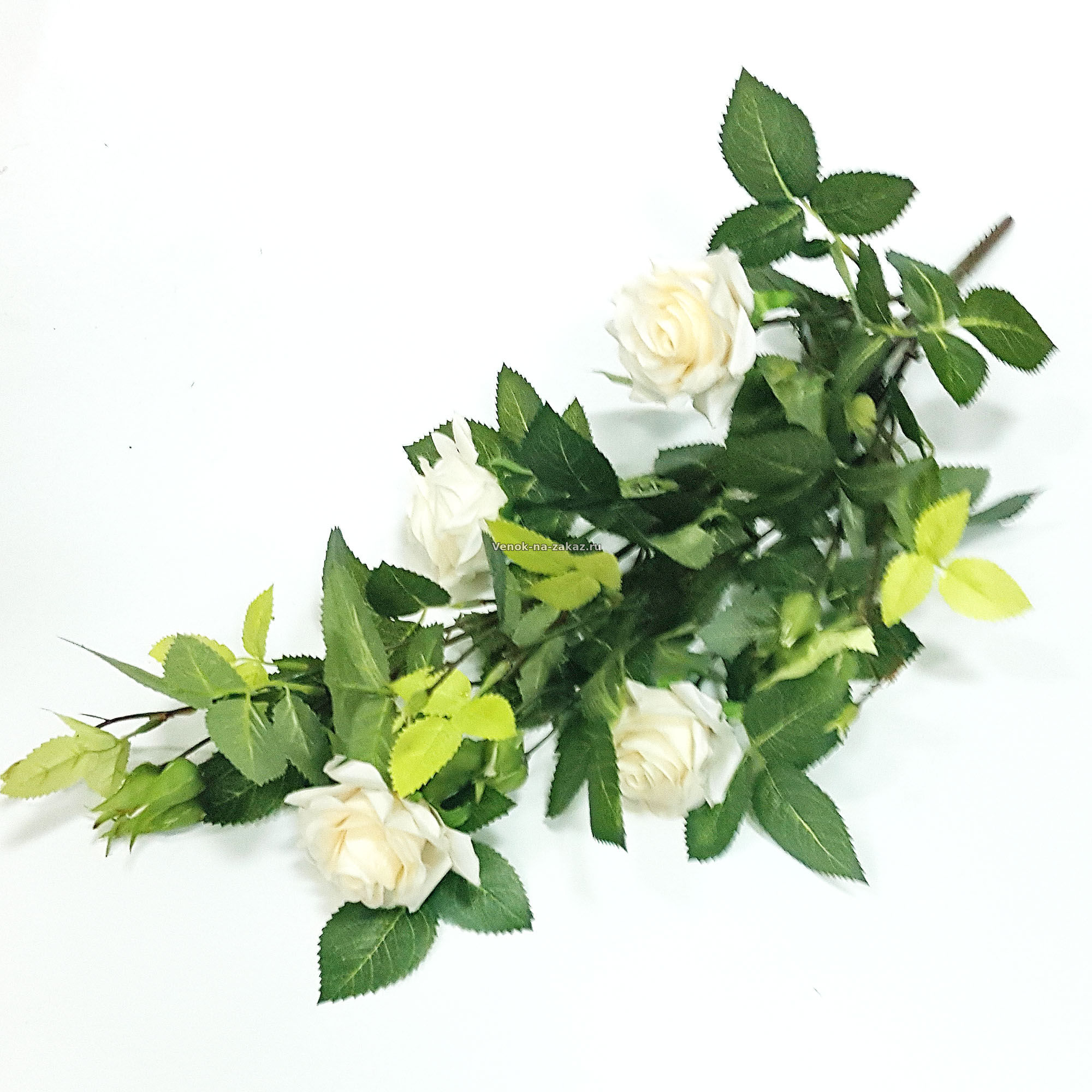 Искусственные цветы и букеты: Розы букет "Италия" белый
