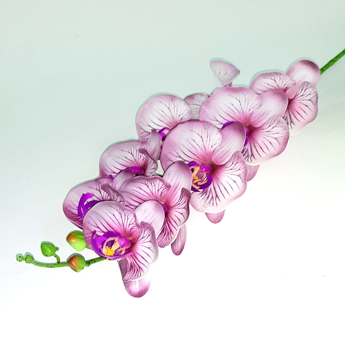 Орхидея "Бриллианс" силиконовая H-97 см (Лилово коричневая с жилками) - Купить искусственные цветы в Москве