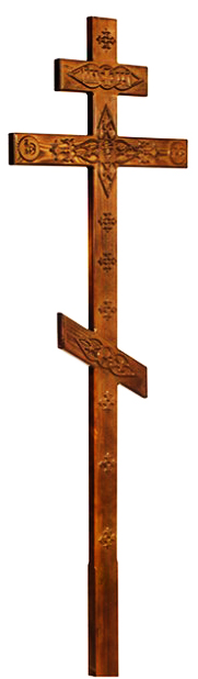 Крест "Прямой с декором состаренный" сосна-2