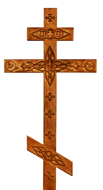 Крест "Прямой с декором состаренный" сосна-3