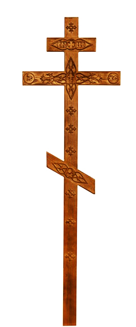 Крест "Прямой с декором состаренный" сосна-1