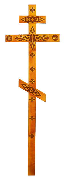 Крест деревянный на могилу сосна прямой с декором
