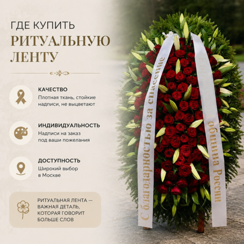Где купить траурную ленту и какие они бывают