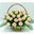 Ритуальная корзина плетеная из искусственных розово-персиковых роз