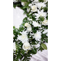 Круглый траурный венок из роз и хризантемы №-44