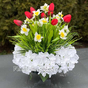 Клумба с цветами для могилы с тюльпанами ПРЕМИУМ
