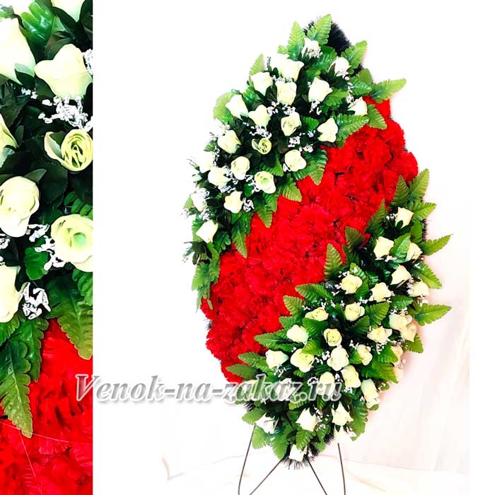Венок на похороны из искусственных цветов "Элитный-48"