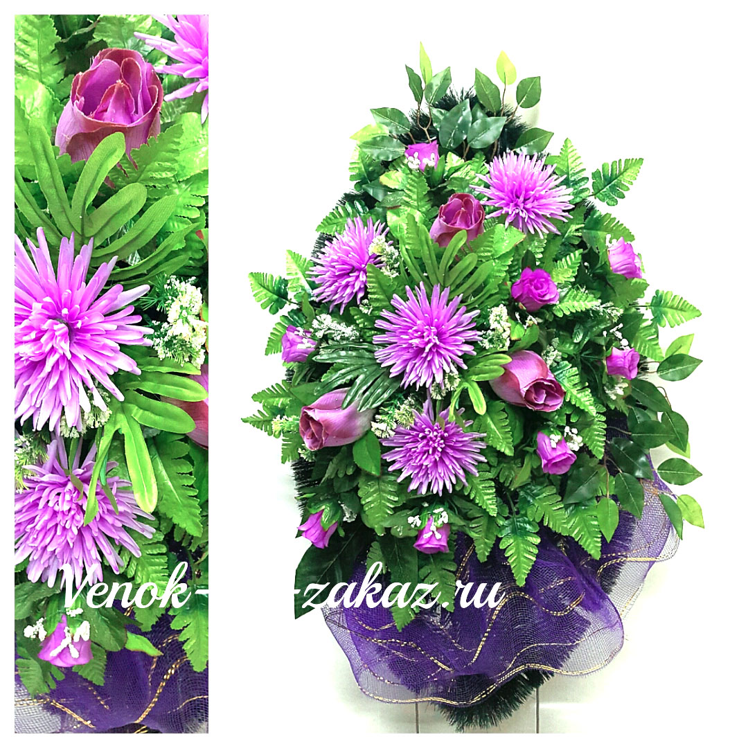 Венок на похороны из искусственных цветов "Элитный-8" купить в Москве