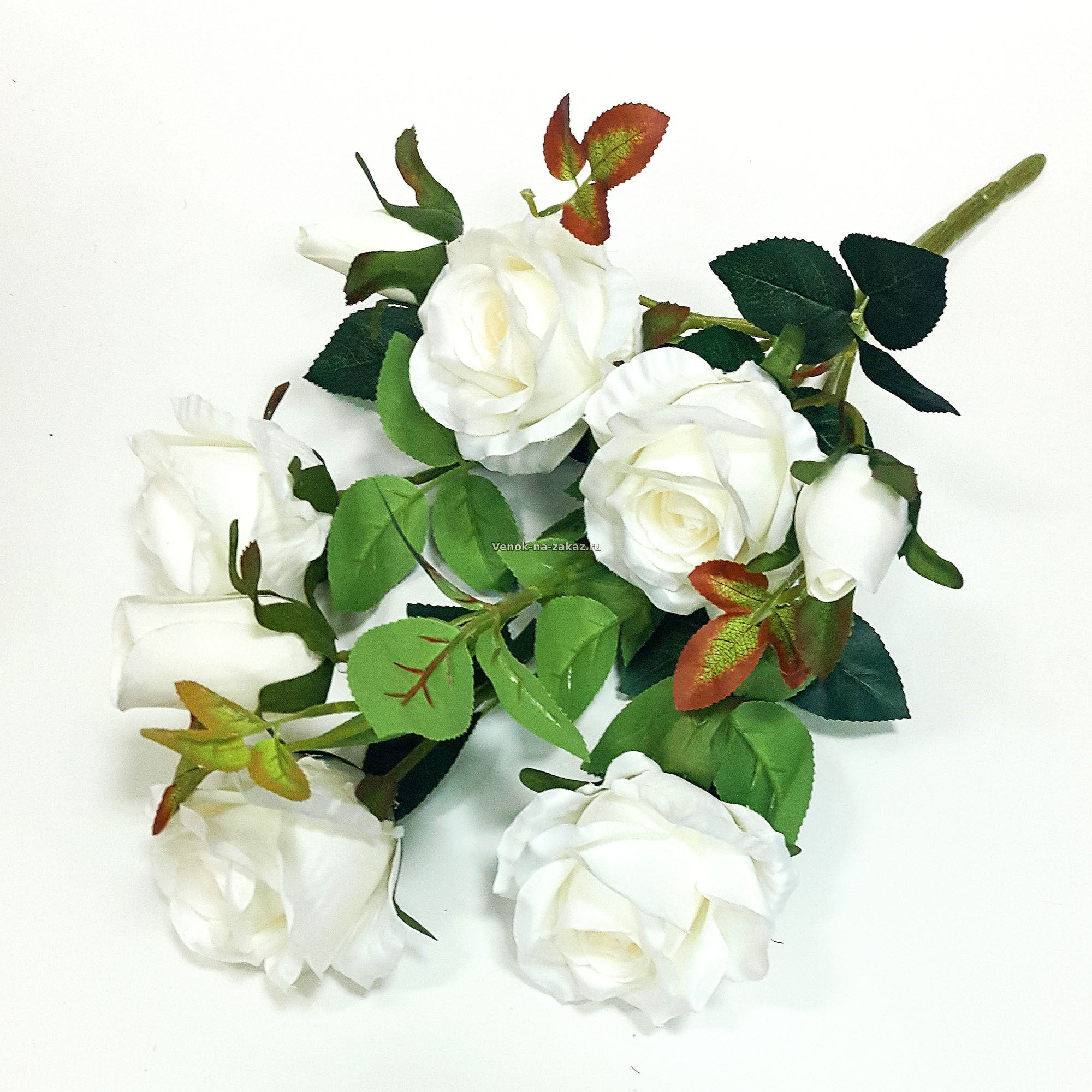Искусственные цветы в розницу купить: Куст розы "Грация" белый