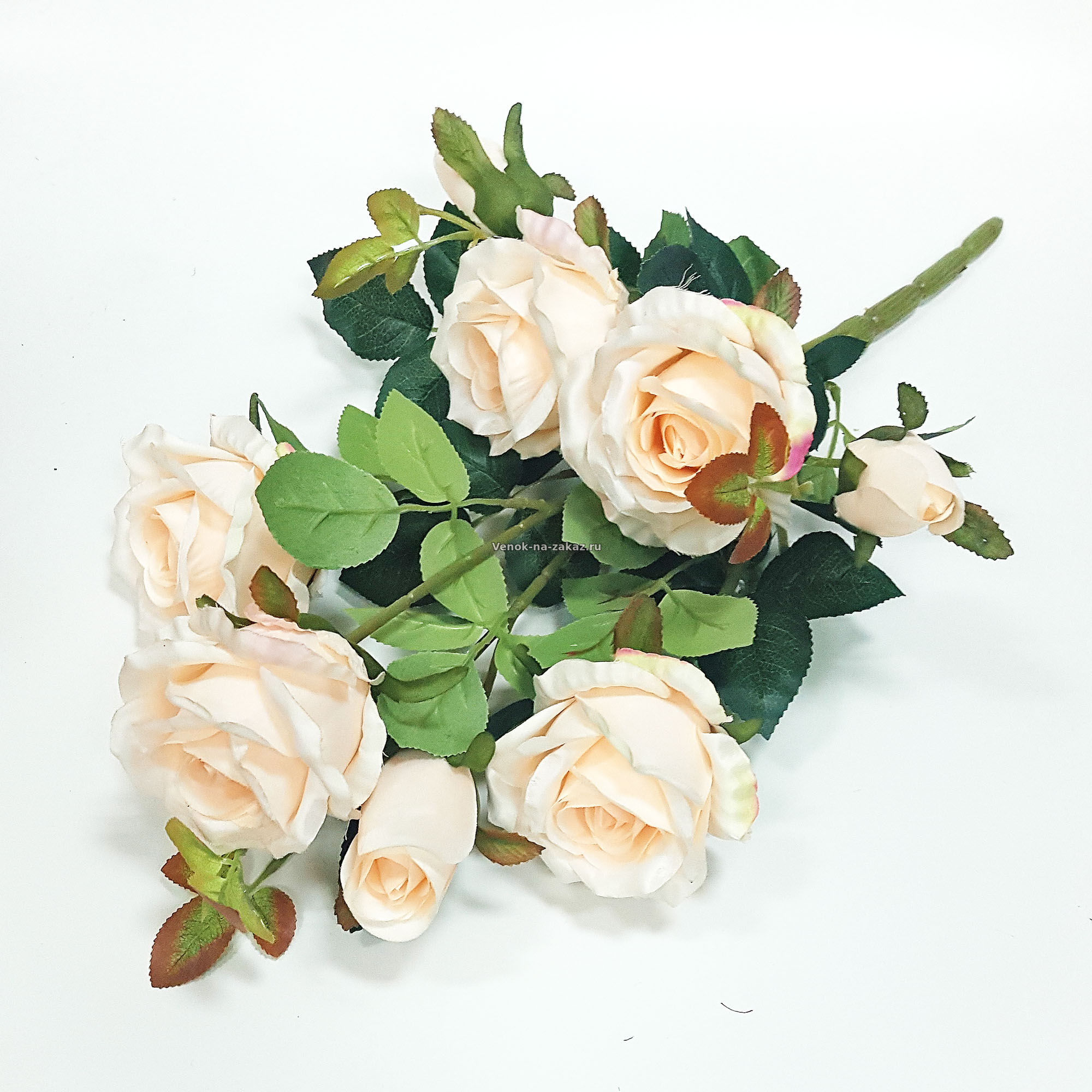 Искусственные цветы в розницу купить: Куст розы "Грация" кремовый