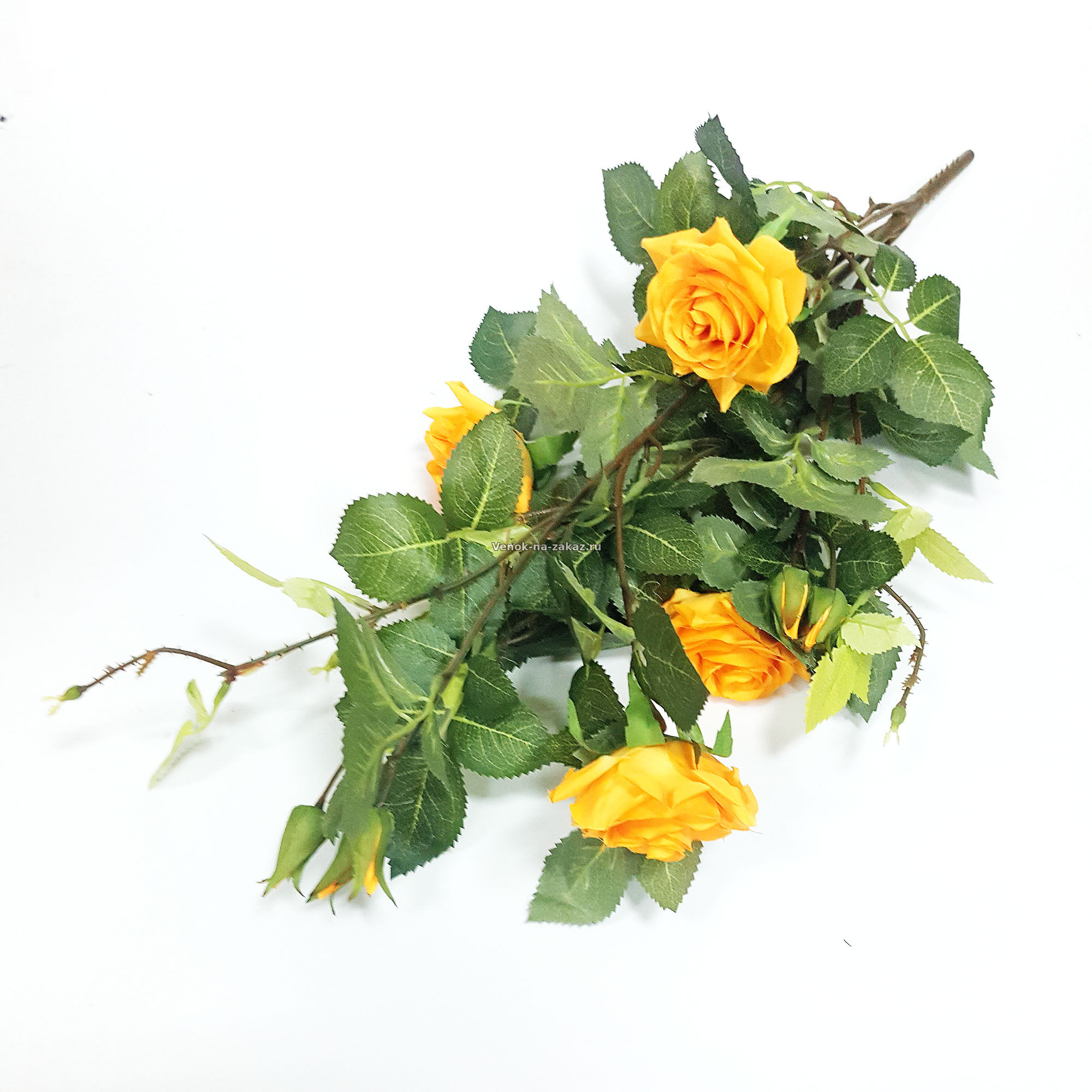 Искусственные цветы и букеты: Розы букет "Италия" желтый