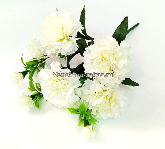 Букет гвоздики "Фернанд" белый - Искусственные цветы в розницу
