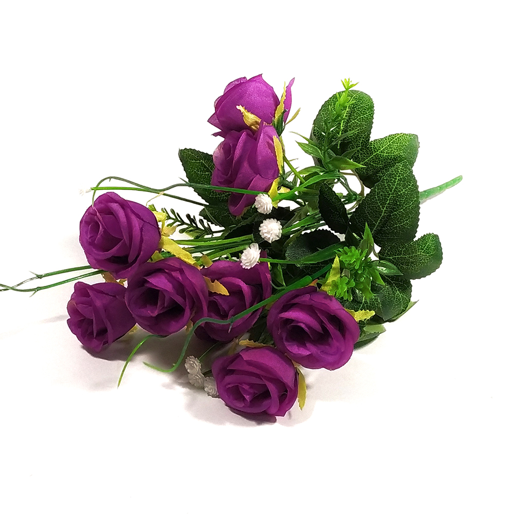 Искусственные цветы в розницу купить: Розы искусственные букет "Мускат" 31см (Лиловый)