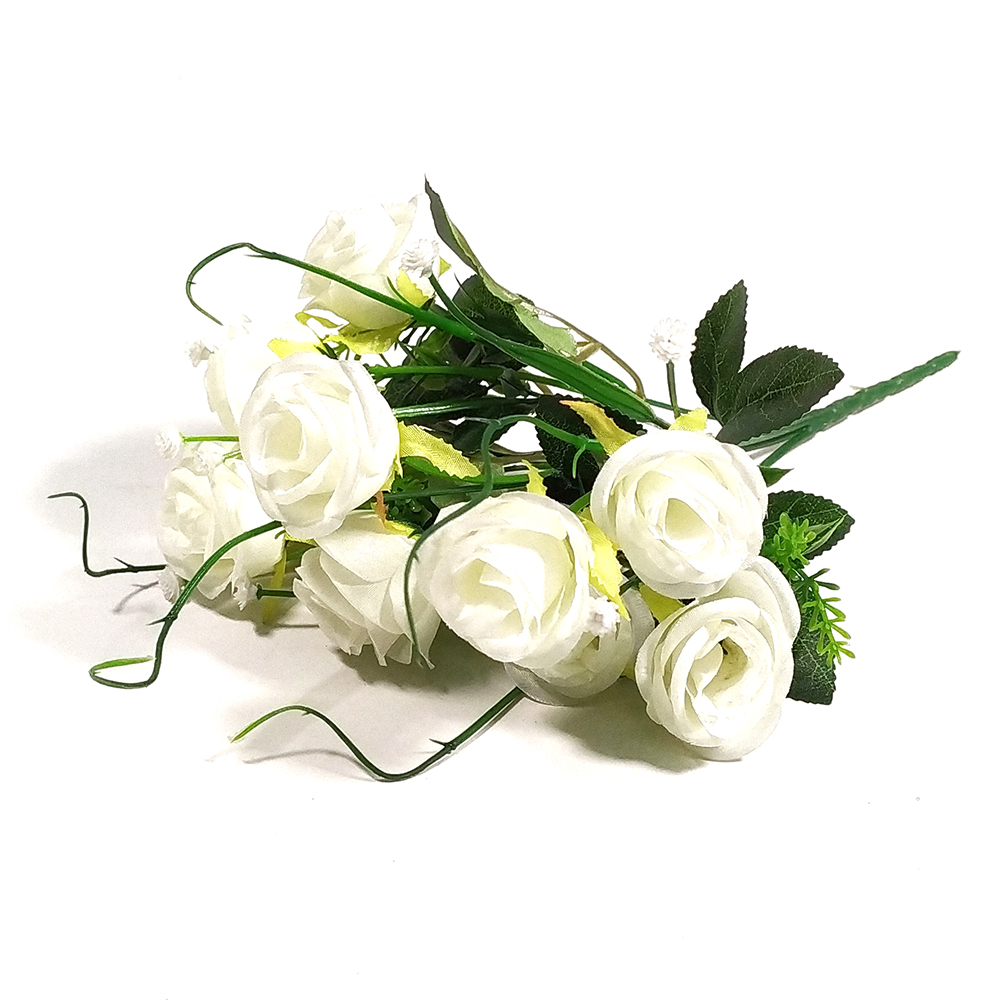 Искусственные цветы в розницу купить: Розы искусственные букет "Мускат" 31см (Белый)