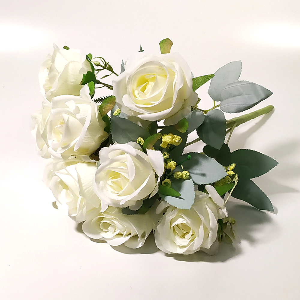 Искусственные цветы в розницу купить: Розы искусственные букет САИДА H-41см (Белые)