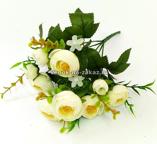 Букет камелии "Маркиза" белый - Искусственные цветы в розницу