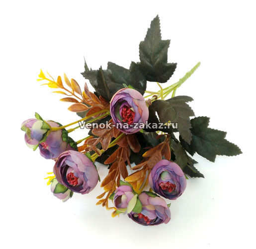 Букет камелий "Вильямс" (фиолетовый) - Искусственные цветы в розницу