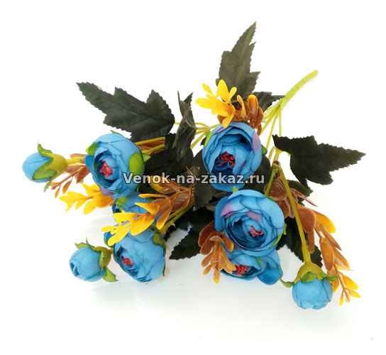 Букет камелий "Вильямс" (голубой) - Искусственные цветы в розницу