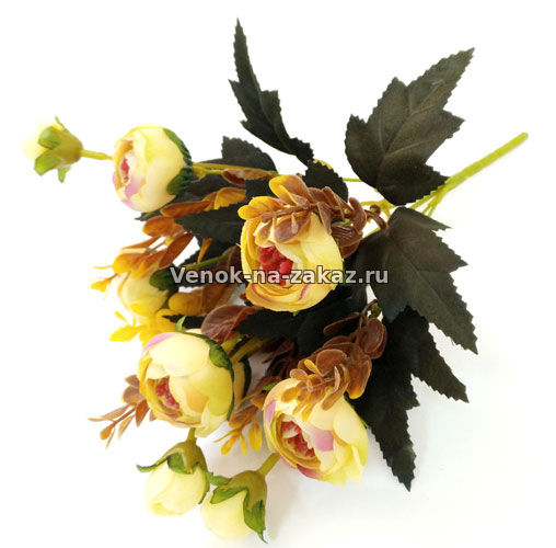 Букет камелий "Вильямс" (кремовый) - Искусственные цветы в розницу