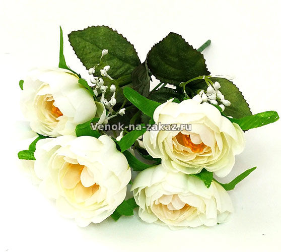 Букет пионов "Фэнтази" белый - Искусственные цветы в розницу
