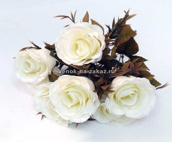 Букет роз "Антонина" (белый) - Искусственные цветы в розницу