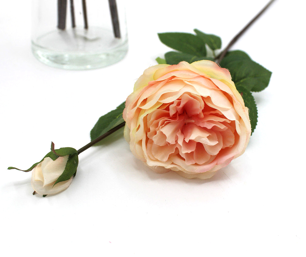 Роза пионовидная искусственная ЛЕЙЛА H-78см (Персиковая) - Искусственные цветы в розницу