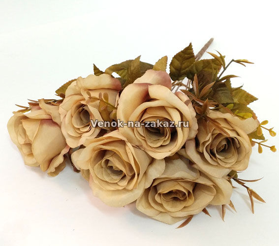 Букет роз "Антонина" (бежевый) - Искусственные цветы в розницу