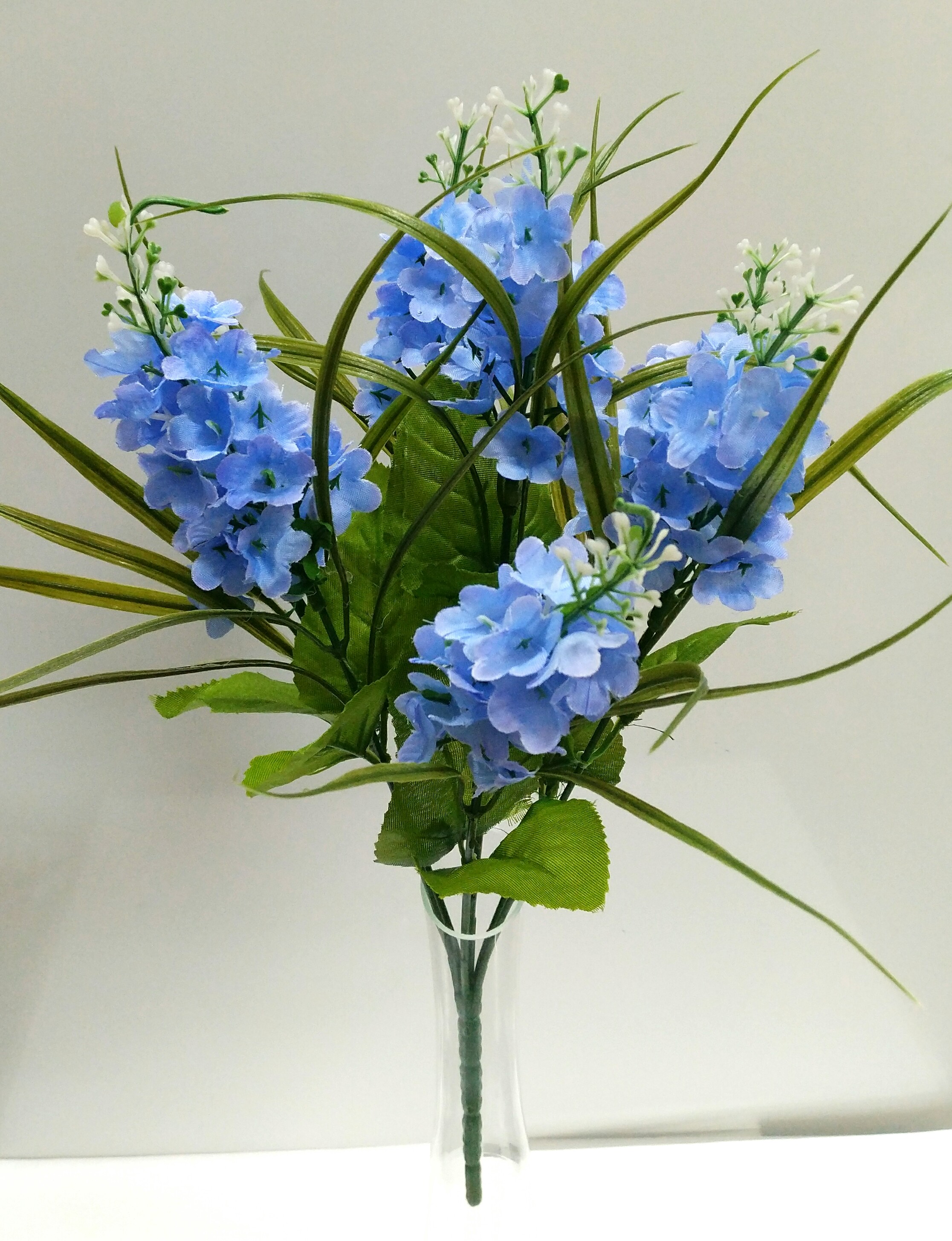 Купить искусственные цветы - Букет голубой сирени 7 веток.