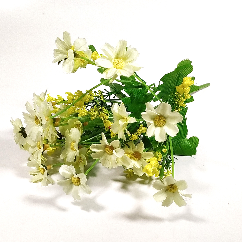 Искусственные цветы купить в Москве дешево. Лютик искусственный букет H-33 см (Белый)