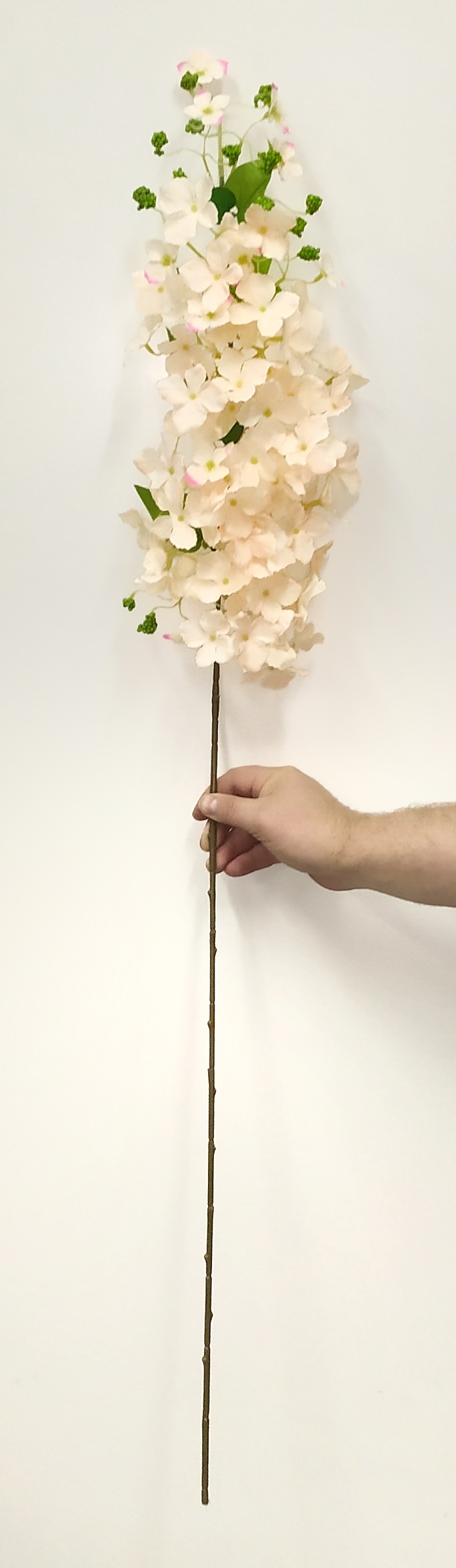 Искусственные цветы купить: Гортензия ветка персиковая H-110 см искусственная малиновая