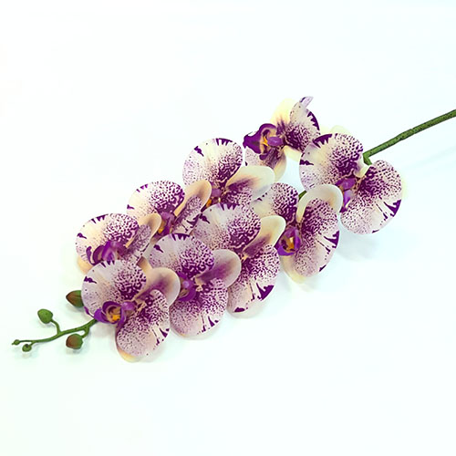 Купить букеты искусственных цветов - Орхидея "Бриллианс" силиконовая H-97 см (Сиренево-кремовая пестрая)
