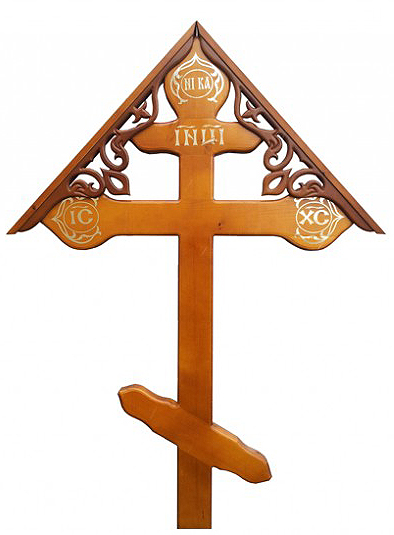 Крест "Домик-резной" сосна