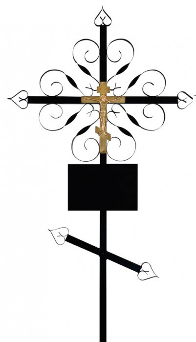 Крест на могилу металлический с распятием